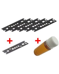 Set Zen+ Alle Hölzer 30mm: 5 Chromstahl Messer +1 Hartmetall Messer +Rostschutzmittel